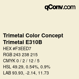 Color code: Trimetal Color Concept - Trimetal E310B | qconv.com