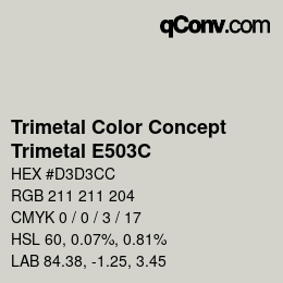 Color code: Trimetal Color Concept - Trimetal E503C | qconv.com