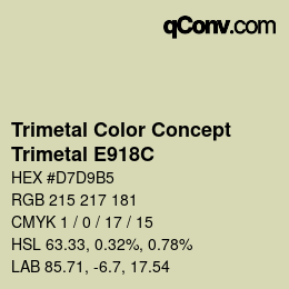 Color code: Trimetal Color Concept - Trimetal E918C | qconv.com