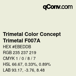 Color code: Trimetal Color Concept - Trimetal F007A | qconv.com