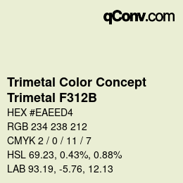 Color code: Trimetal Color Concept - Trimetal F312B | qconv.com