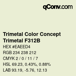 カラーコード: Trimetal Color Concept - Trimetal F312B | qconv.com