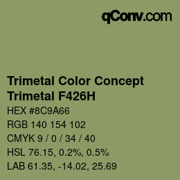 カラーコード: Trimetal Color Concept - Trimetal F426H | qconv.com