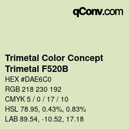 Color code: Trimetal Color Concept - Trimetal F520B | qconv.com