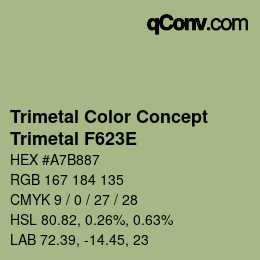 カラーコード: Trimetal Color Concept - Trimetal F623E | qconv.com