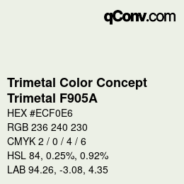 カラーコード: Trimetal Color Concept - Trimetal F905A | qconv.com