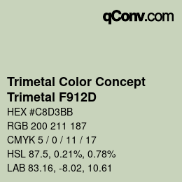 Color code: Trimetal Color Concept - Trimetal F912D | qconv.com