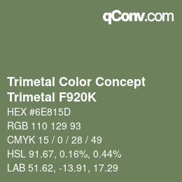 Color code: Trimetal Color Concept - Trimetal F920K | qconv.com