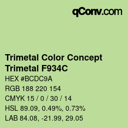 Color code: Trimetal Color Concept - Trimetal F934C | qconv.com