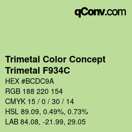 Código de color: Trimetal Color Concept - Trimetal F934C | qconv.com