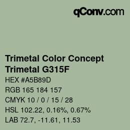 Color code: Trimetal Color Concept - Trimetal G315F | qconv.com