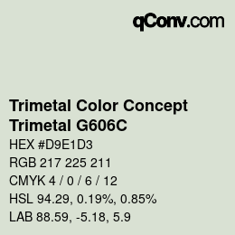 カラーコード: Trimetal Color Concept - Trimetal G606C | qconv.com