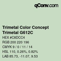 Color code: Trimetal Color Concept - Trimetal G612C | qconv.com