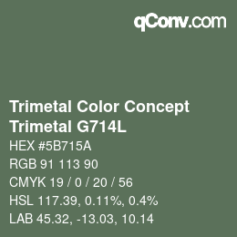Color code: Trimetal Color Concept - Trimetal G714L | qconv.com