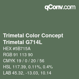 Color code: Trimetal Color Concept - Trimetal G714L | qconv.com