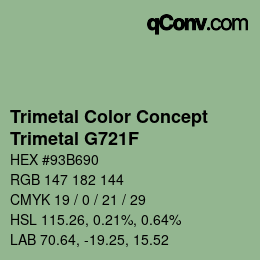 カラーコード: Trimetal Color Concept - Trimetal G721F | qconv.com