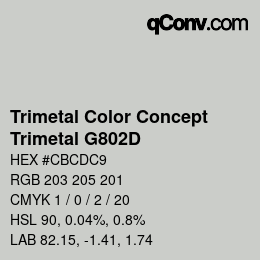 Color code: Trimetal Color Concept - Trimetal G802D | qconv.com