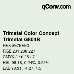 Color code: Trimetal Color Concept - Trimetal G804B | qconv.com