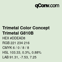 Color code: Trimetal Color Concept - Trimetal G810B | qconv.com