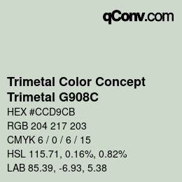 Color code: Trimetal Color Concept - Trimetal G908C | qconv.com