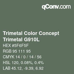 Color code: Trimetal Color Concept - Trimetal G910L | qconv.com