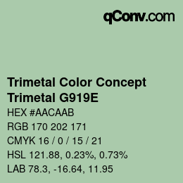 Color code: Trimetal Color Concept - Trimetal G919E | qconv.com