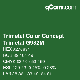 Color code: Trimetal Color Concept - Trimetal G932M | qconv.com