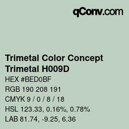 Color code: Trimetal Color Concept - Trimetal H009D | qconv.com