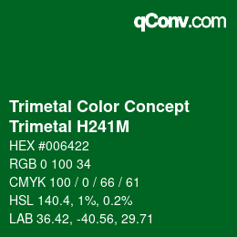 カラーコード: Trimetal Color Concept - Trimetal H241M | qconv.com