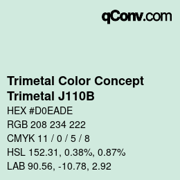 Color code: Trimetal Color Concept - Trimetal J110B | qconv.com