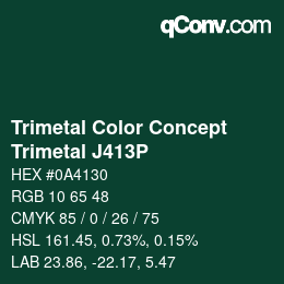 Color code: Trimetal Color Concept - Trimetal J413P | qconv.com