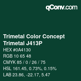 Color code: Trimetal Color Concept - Trimetal J413P | qconv.com