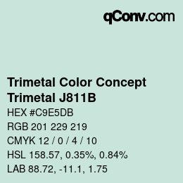 カラーコード: Trimetal Color Concept - Trimetal J811B | qconv.com