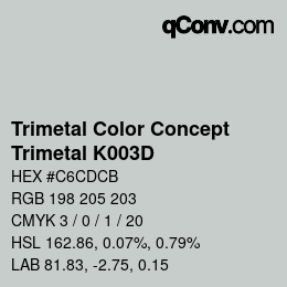 Color code: Trimetal Color Concept - Trimetal K003D | qconv.com