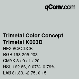 カラーコード: Trimetal Color Concept - Trimetal K003D | qconv.com