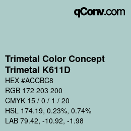 Color code: Trimetal Color Concept - Trimetal K611D | qconv.com