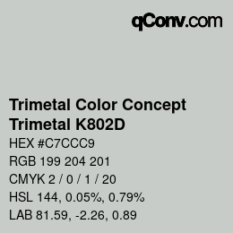 Color code: Trimetal Color Concept - Trimetal K802D | qconv.com