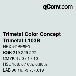 Color code: Trimetal Color Concept - Trimetal L103B | qconv.com