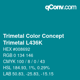 Color code: Trimetal Color Concept - Trimetal L436K | qconv.com