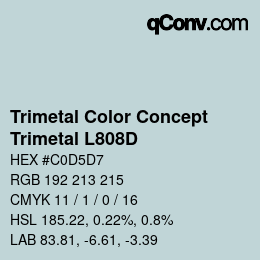 カラーコード: Trimetal Color Concept - Trimetal L808D | qconv.com