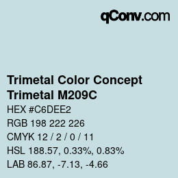 Farbcode: Trimetal Color Concept - Trimetal M209C | qconv.com