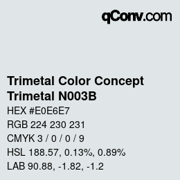 Color code: Trimetal Color Concept - Trimetal N003B | qconv.com