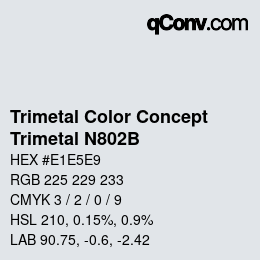 Color code: Trimetal Color Concept - Trimetal N802B | qconv.com