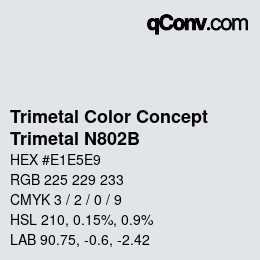 Color code: Trimetal Color Concept - Trimetal N802B | qconv.com