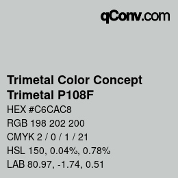 カラーコード: Trimetal Color Concept - Trimetal P108F | qconv.com