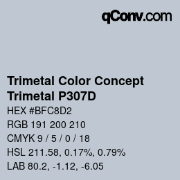 Color code: Trimetal Color Concept - Trimetal P307D | qconv.com