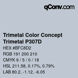カラーコード: Trimetal Color Concept - Trimetal P307D | qconv.com