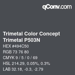 カラーコード: Trimetal Color Concept - Trimetal P503N | qconv.com