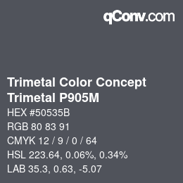 カラーコード: Trimetal Color Concept - Trimetal P905M | qconv.com