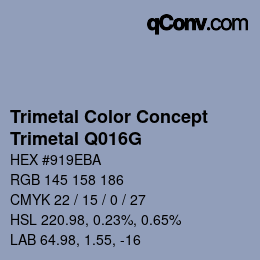 Color code: Trimetal Color Concept - Trimetal Q016G | qconv.com